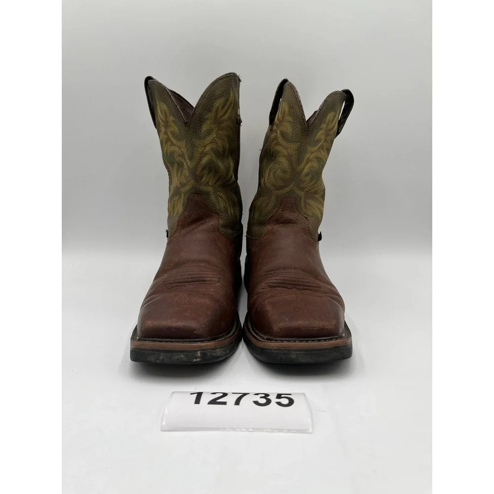 Justin Wide Steel Toe Stampede Work Boots Mens 11.5EE Brown Leather Wk4688